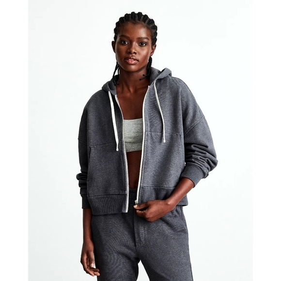 Everlane Sweatshirt Womens XL Dark Gray The Track Hoodie Fill Zip Jacket… - Picture 2 of 15